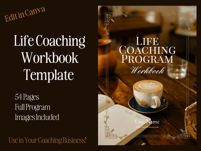 Life Coaching Workbook Canva Template - Academia/Vintage Theme