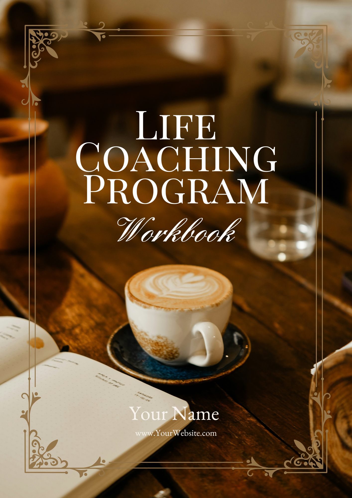 Life Coaching Workbook Canva Template - Academia/Vintage Theme